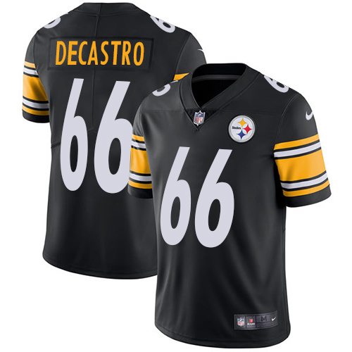 Nike Steelers #66 David DeCastro Black Team Color Men's Stitched NFL Vapor Untouchable Limited Jersey - Click Image to Close
